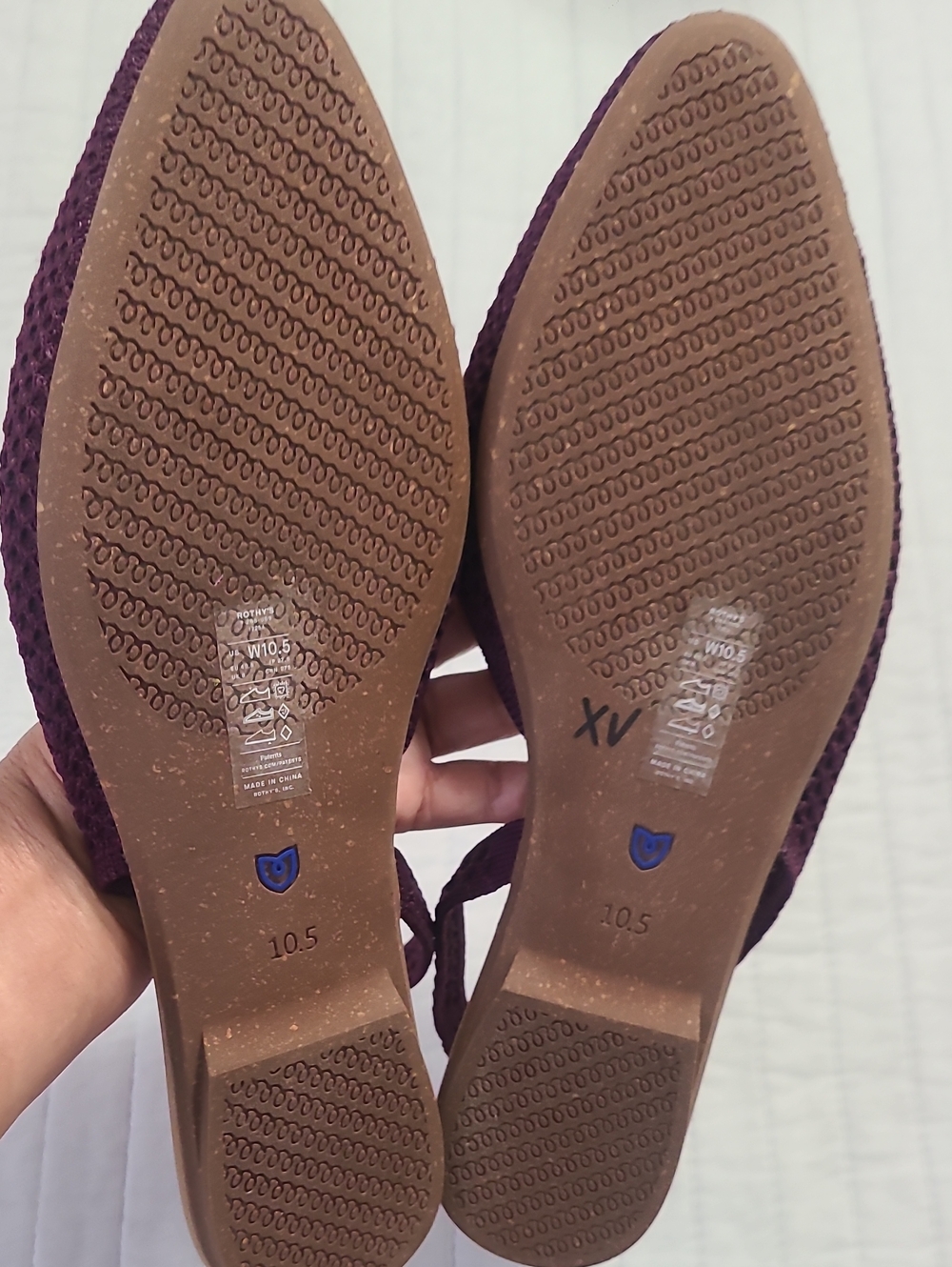 NWOT Rothy's The Almond Slingback Minimalist Airy Stretchy Plum Mesh Sz 10.5 - Picture 6 of 7